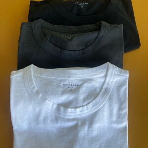 3-Mott & Bow Men’s ‘Driggs’ Classic crew  T-Shirts Black, Dark grey and White Lg